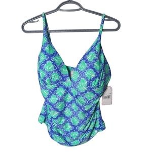 NWT Stella Parker Collection "Seashell"‎ Tankini Top Size Large